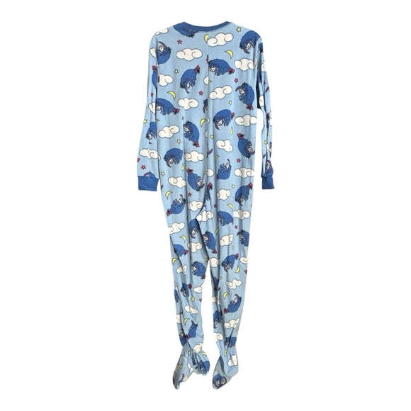Disney Eeyore Juniors Footed Pajamas, Blue, Sz Large - Picture 4 of 6